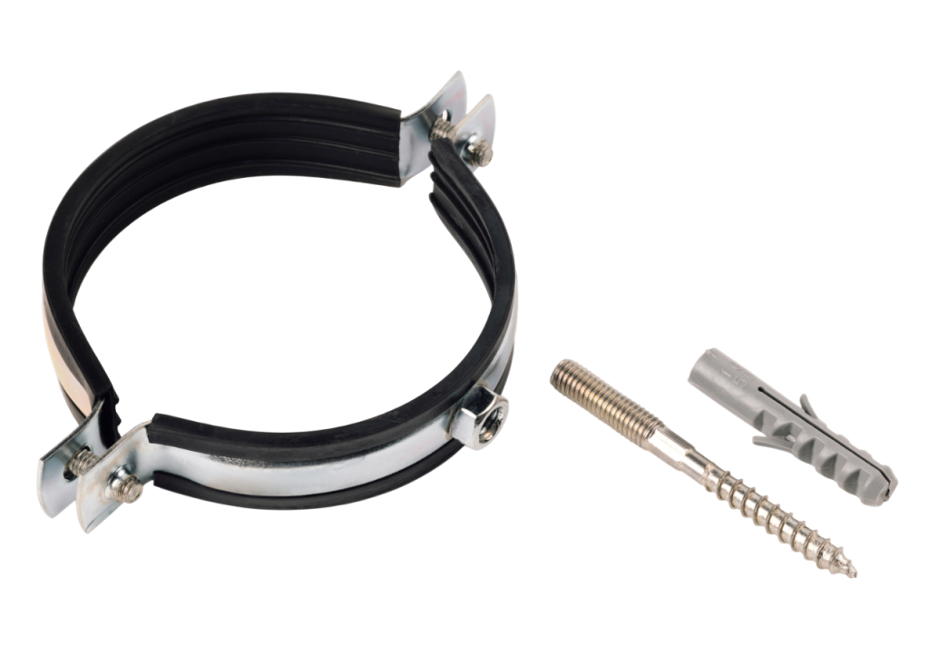 Хомут сантехнический в комплекте с дюбелем и шпилькой